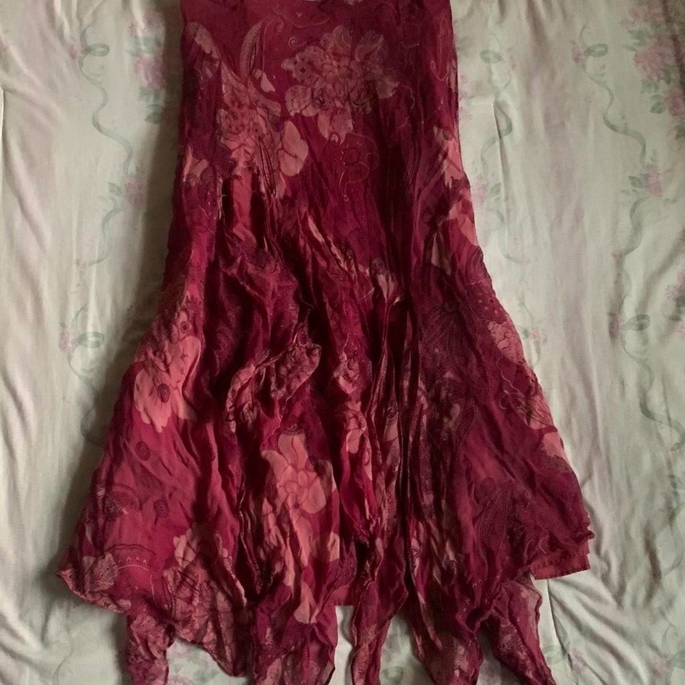 Silk Asymmetrical Fairy Vintage Skirt - Picture 3 of 6